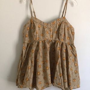 Mudd yellow floral tank top